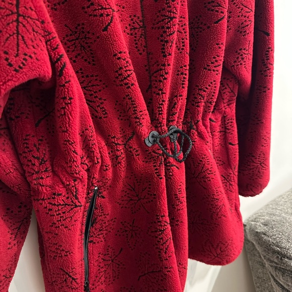 Vintage Nanuk Faux Fur 90s Fall Leaves 🍁 Autumn Fleece Coat Large - Picture 8 of 13